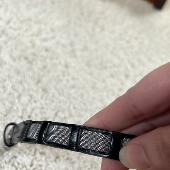 NWOT Calvin Klein Jeans leather belt with metallic mesh accent - Picture 4 of 5